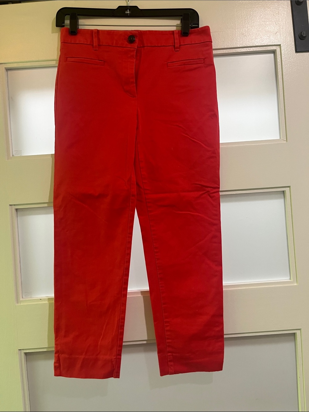 Ann Taylor Red Cropped Slim Pants